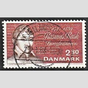 FRIM�RKER DANMARK | 1987 - AFA 892 - Rasmus Rask - 2,80 Kr. r�d - Pragt Stemplet