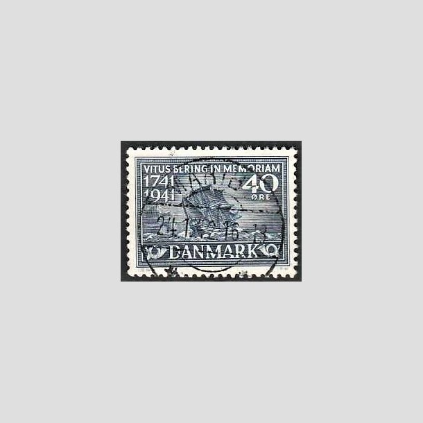 FRIMRKER DANMARK | 1941 - AFA 272 - Vitus Bering 40 re bl - Lux Stemplet Maribo