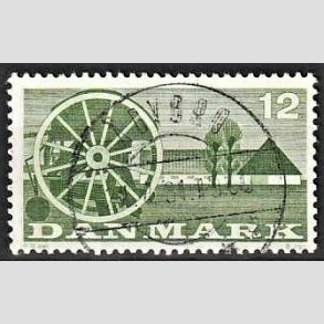 FRIM�RKER DANMARK | 1960 - AFA 381 - Landbrugsmotiver - 12 �re gr�n - Pragt Stemplet �bybro