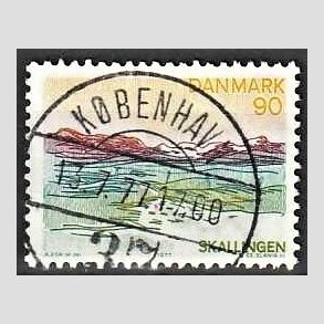 FRIM�RKER DANMARK | 1977 - AFA 638 - Lansdel Sydjylland - 90 �re flerfarvet - Pragt Stemplet K�benhavn