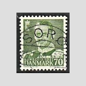 FRIMRKER DANMARK | 1950 - AFA 324 - Fr. IX 70 re mrkgrn - Lux Stemplet Sor
