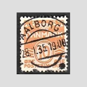 FRIM�RKER DANMARK | 1933 - AFA 202 - B�lgelinie 10 �re orange type IA - Lux Stemplet Aalborg