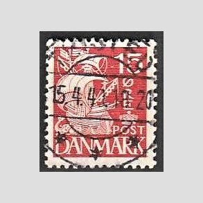 FRIM�RKER DANMARK | 1937-40 - AFA 203a - Karavel 15 �re r�d Type II - Lux Stemplet Thisted
