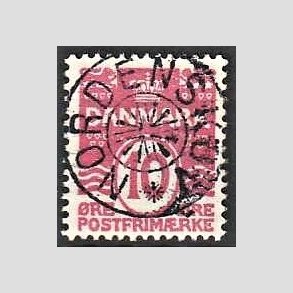 FRIM�RKER DANMARK | 1912 - AFA 65 - B�lgelinie 10 �re karminrosa - Lux Stemplet Nordenskov