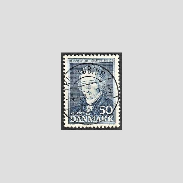 FRIMRKER DANMARK | 1951 - AFA 330 - Hans Christian rsted - 50 re bl - Lux Stemplet Rudkbing