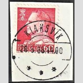 FRIMRKER DANMARK | 1967 - AFA 461 - Fr. IX 60 re rd p klip - Lux Stemplet Klaksvik (Frerne)