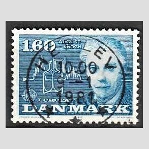 FRIM�RKER DANMARK | 1980 - AFA 696 - Europam�rker - 1,60 Kr. bl� - Pragt Stemplet