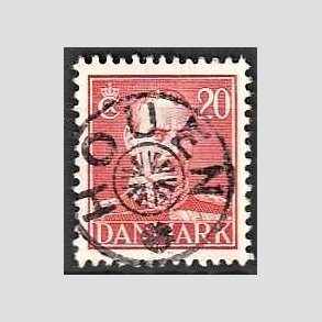 FRIMRKER DANMARK | 1942-44 - AFA 276 - Chr. X 20 re rd - Lux Stemplet Houen