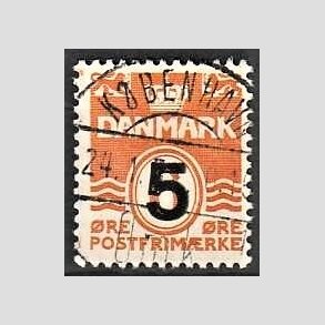 FRIMRKER DANMARK | 1955-56 - AFA 361 - 5/ 6 re orange - Pragt stemplet Kbenhavn