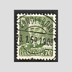 FRIMRKER DANMARK | 1950 - AFA 324 - Fr. IX 70 re mrkgrn - Lux Stemplet Snderborg