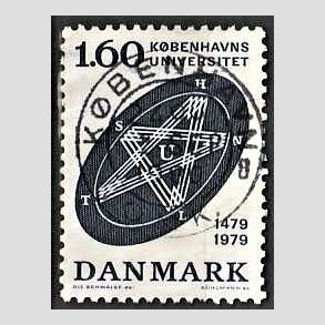 FRIM�RKER DANMARK | 1979 - AFA 674 - K�benhavns Universitet 500 �r - 1,60 Kr. bl� - Lux Stemplet