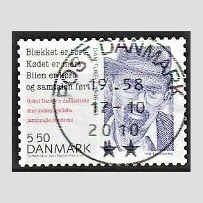 FRIMRKER DANMARK | 2010 - AFA 1632E - Store danskere 3. - 5,50 Kr. Dan Turell - Pragt Stemplet