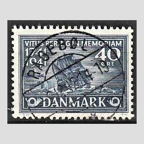 FRIM�RKER DANMARK | 1941 - AFA 272 - Vitus Bering 40 �re bl� - Lux Stemplet Rageb�l