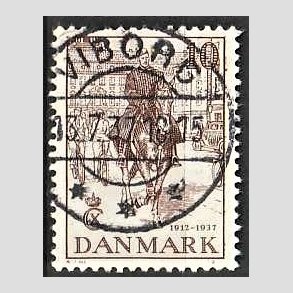 FRIM�RKER DANMARK | 1937 - AFA 240 - Chr. X 25 �re jubil�um 10 �re brun - Lux Stemplet Viborg