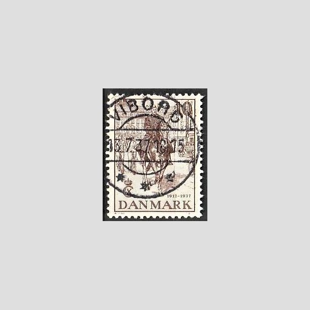 FRIMRKER DANMARK | 1937 - AFA 240 - Chr. X 25 re jubilum 10 re brun - Lux Stemplet Viborg