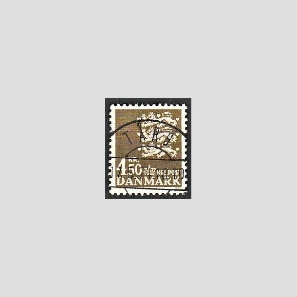 FRIMRKER DANMARK | 1972 - AFA 530 - Rigsvben 4,50 Kr. olivenbrun - Lux Stemplet Trs