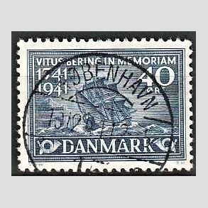 FRIM�RKER DANMARK | 1941 - AFA 272 - Vitus Bering 40 �re bl� - Lux Stemplet K�benhavn