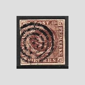 FRIMRKER DANMARK | 1852 - AFA 1 - 4 R.B.S Ia rdbrun - Thiele I - Stemplet