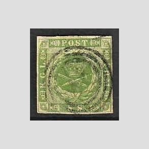 FRIMRKER DANMARK | 1854-57 - AFA 5 - 8 Skilling grn - Stemplet