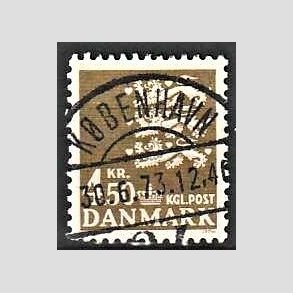 FRIMRKER DANMARK | 1972 - AFA 530 - Rigsvben 4,50 Kr. olivenbrun - Lux Stemplet Kbenhavn