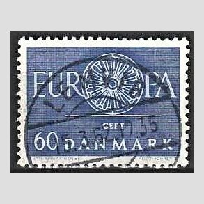FRIM�RKER DANMARK | 1960 - AFA 389 - CEPT - 60 �re bl� - Pragt Stemplet Lemvig