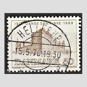 FRIM�RKER DANMARK | 1969 - AFA 483 - Dansk Samvirke 50 �r - 50 �re gr�brun - Pragt Stemplet Hellerup