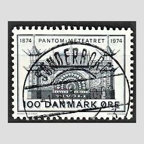 FRIM�RKER DANMARK | 1974 - AFA 565 - Pantomimeteateret 100 �r - 100 �re bl� - Pragt Stemplet S�nderborg
