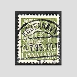 FRIM�RKER DANMARK | 1933 - AFA 208 - Karavel 40 �re gr�n Type I - Lux Stemplet K�benhavn