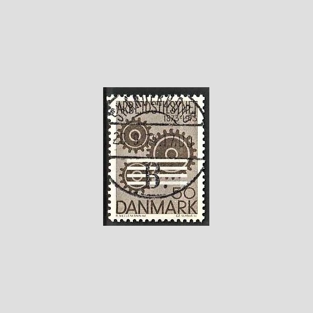 FRIMRKER DANMARK | 1973 - AFA 543 - Arbejderbeskyttelse - 50 re brun - Pragt Stemplet Sakskbing