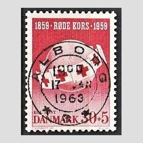 FRIMRKER DANMARK | 1959 - AFA 378 - Rde Kors - 30 + 5 re rd - Pragt Stemplet lborg