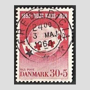 FRIMRKER DANMARK | 1959 - AFA 378 - Rde Kors - 30 + 5 re rd - Pragt Stemplet Fredericia