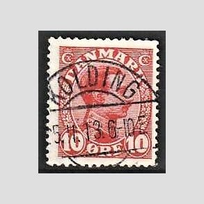 FRIMRKER DANMARK | 1913 - AFA 69 - Chr. X 10 re rd - Lux Stemplet Kolding
