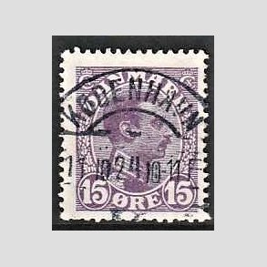 FRIMRKER DANMARK | 1913 - AFA 70 - Chr. X 15 re violet - Lux Stemplet Kbenhavn