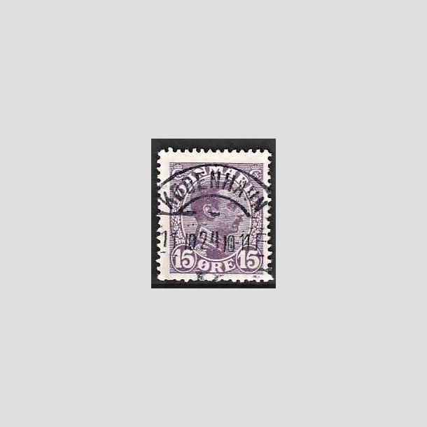 FRIMRKER DANMARK | 1913 - AFA 70 - Chr. X 15 re violet - Lux Stemplet Kbenhavn