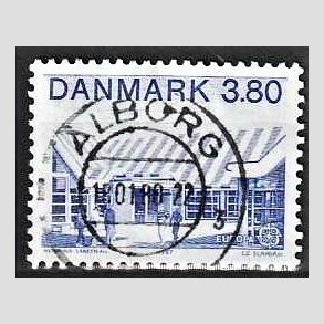 FRIM�RKER DANMARK | 1987 - AFA 883 - Europam�rker - 3,80 Kr. bl� - Pragt Stemplet �lborg