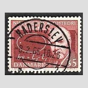 FRIM�RKER DANMARK | 1963 - AFA 420 - Niels Bohr - 35 �re r�dbrun - Pragt Stemplet Haderslev