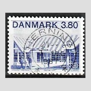 FRIM�RKER DANMARK | 1987 - AFA 883 - Europam�rker - 3,80 Kr. bl� - Pragt Stemplet Herning