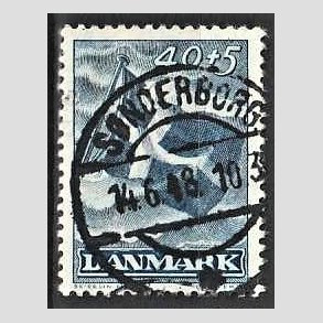 FRIMRKER DANMARK | 1947 - AFA 301 - Modstandsbevgelsen - 40 + 5 re bl - Lux Stemplet Snderborg