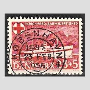 FRIMRKER DANMARK | 1951 - AFA 333 - Jutlandia 25 + 5 re rd - Lux Stemplet Kbenhavn