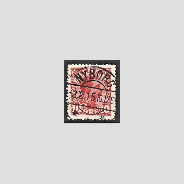 FRIMRKER DANMARK | 1913 - AFA 69 - Chr. X 10 re rd - Lux Stemplet Nyborg