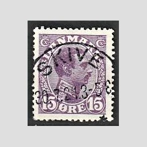 FRIMRKER DANMARK | 1913 - AFA 70 - Chr. X 15 re violet - Lux Stemplet Skive