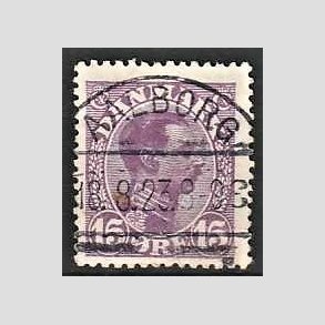 FRIMRKER DANMARK | 1913 - AFA 70 - Chr. X 15 re violet - Lux Stemplet Aalborg