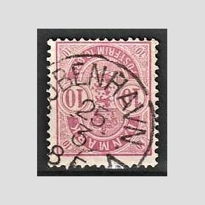 FRIM�RKER DANMARK | 1884-85 - AFA 35a - 10 �re analinrosa - Stemplet