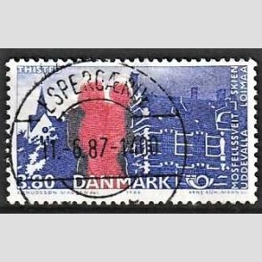 FRIM�RKER DANMARK | 1986 - AFA 860 - Venskabsbyer - 3,80 Kr. r�d/bl� - Pragt Stemplet Esperg�rde