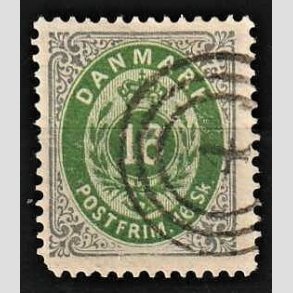 FRIMRKER DANMARK | 1871-74 - AFA 20 - 16 Skilling gr/grn - Stemplet 4