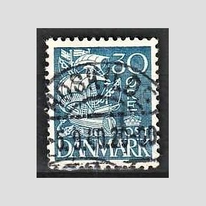 FRIM�RKER DANMARK | 1934 - AFA 215 - Karavel 30 �re bl� Type I - Lux Stemplet Roskilde
