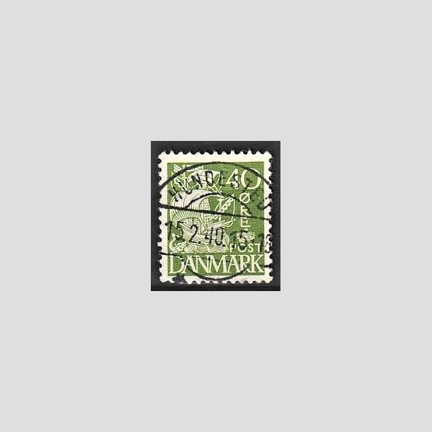 FRIMRKER DANMARK | 1937-40 - AFA 208a - Karavel 40 re grn Type II - Lux Stemplet Hundested