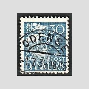 FRIM�RKER DANMARK | 1934 - AFA 215 - Karavel 30 �re bl� Type I - Lux Stemplet Odense