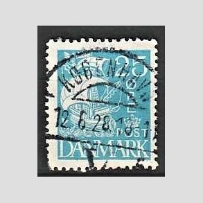 FRIM�RKER DANMARK | 1927 - AFA 171 - Karavel 25 �re bl� - Lux Stemplet 