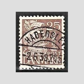 FRIM�RKER DANMARK | 1934 - AFA 214 - Karavel 25 �re brun Type I - Lux Stemplet Haderslev